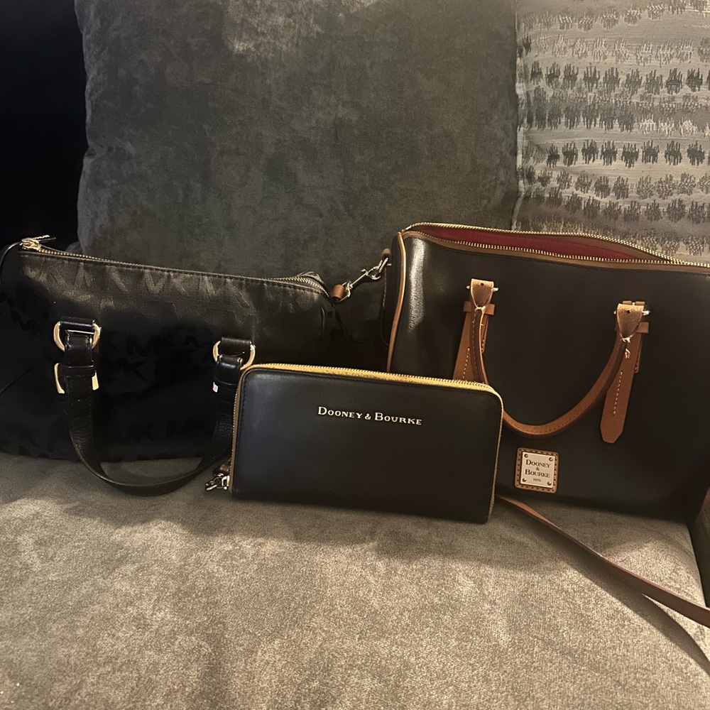 Dooney & Bourke Black and Brown Satchel